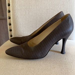 Giorgio Armani Textured High Heels Brown Size 8.5 (38.5)